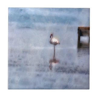 Watercolor Flamingo Tile