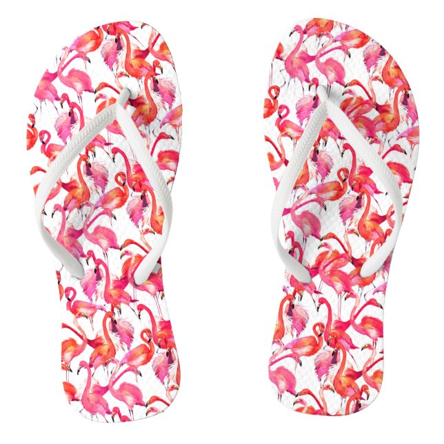 Watercolor Flamingos In Watercolors Jandals (Footbed)