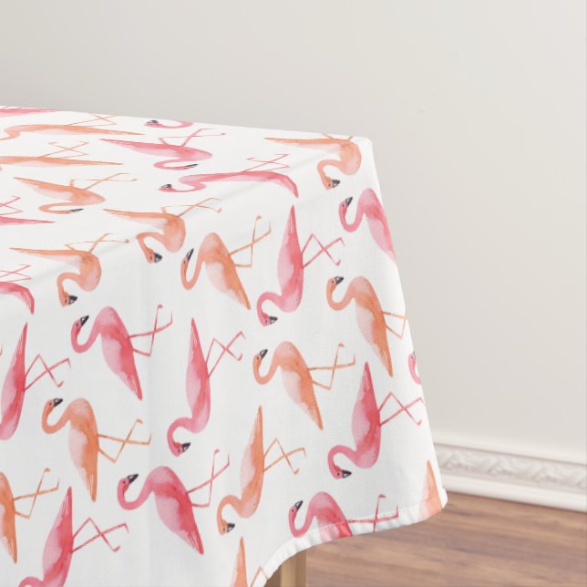 Watercolor Flamingos Tablecloth (In Situ)
