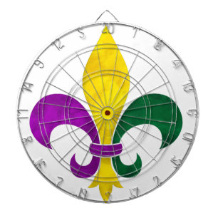 watercolor fleur de lis dartboard