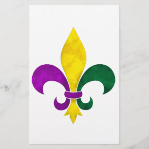 watercolor fleur de lis stationery