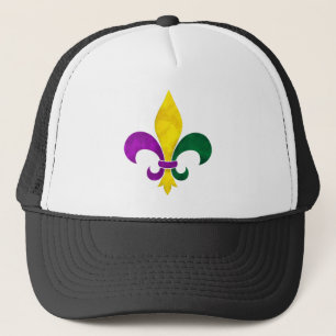watercolor fleur de lis trucker hat