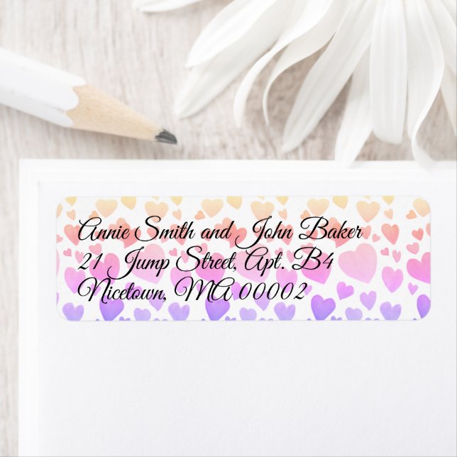 Watercolor Floating Hearts (Customisable) (Insitu)