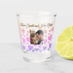 Watercolor Floating Hearts (Customisable) Shot Glass