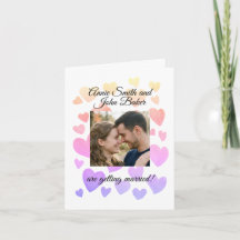 Watercolor Floating Hearts Wedding Invitation