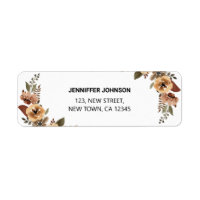 Watercolor Flora Botanical Return Address Label