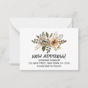 Watercolor Flora New Address Announcement Card