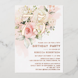 Watercolor Floral 75th Birthday Party