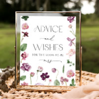 Watercolor Floral Advice and Wishes Poster