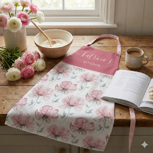 Watercolor Floral All-Over Print Apron