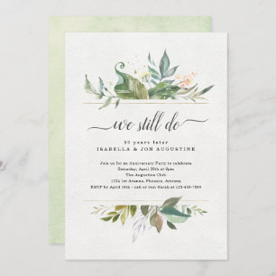 Watercolor Floral Anniversary Party Invitation