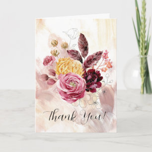 Watercolor Floral Arrangement Folded Greeting Card