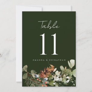 Watercolor Floral Arrangement Wedding Table Number