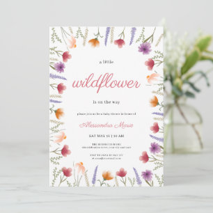 Watercolor Floral Baby in Bloom Baby Shower Invitation