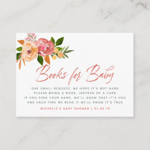 Watercolor floral Baby Shower Book Request Enclosure Card