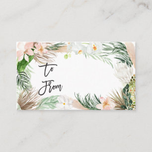Watercolor floral baby shower diaper raffle place card