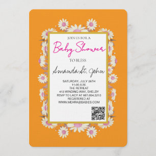 Watercolor Floral Baby Shower Invitation