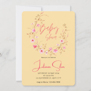 Watercolor Floral Baby Shower Invitation
