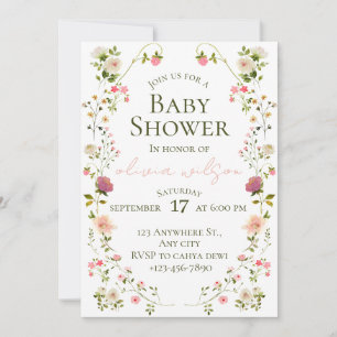 Watercolor Floral Baby Shower Invite
