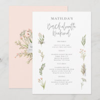 Watercolor floral bachelorette weekend itinerary