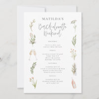 Watercolor floral bachelorette weekend itinerary