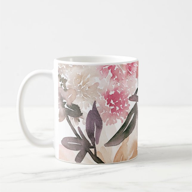 Watercolor floral backgroundpattern,flower,art,flo coffee mug (Left)
