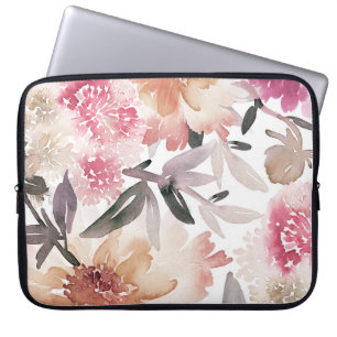 Watercolor floral backgroundpattern,flower,art,flo laptop sleeve