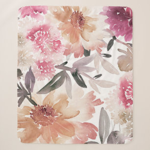 Watercolor floral backgroundpattern,flower,art,flo sherpa blanket