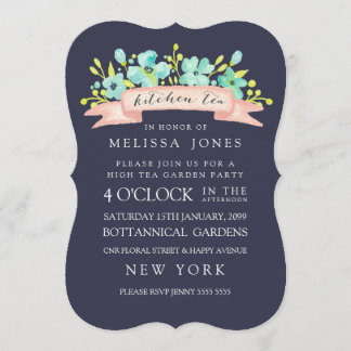 Watercolor Floral Banner Kitchen Tea Invite
