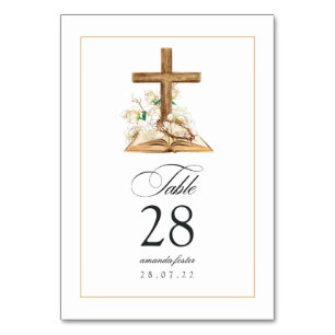Watercolor Floral Baptism/ Christening/ Dedication Table Number