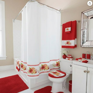 Watercolor floral bath towel set