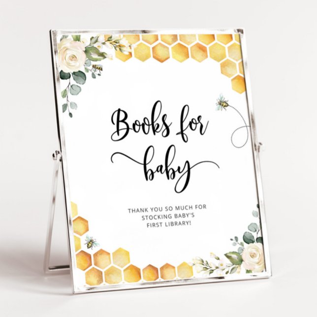Watercolor floral bee Books for baby Poster (Creator Uploaded)