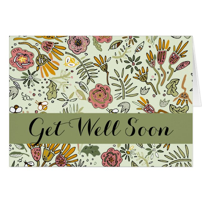 Watercolor Floral Bee Flowers Elegant Modern (Front Horizontal)