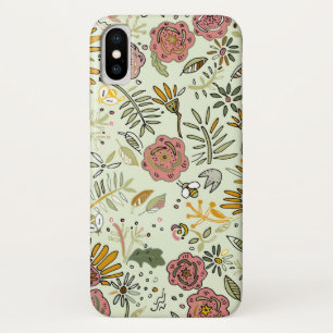 Watercolor Floral Bee Flowers Elegant Modern Case-Mate iPhone Case