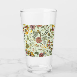 Watercolor Floral Bee Flowers Elegant Modern Glass