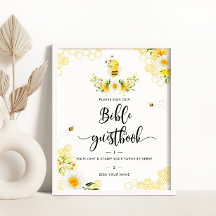 Watercolor Floral bee guestbook