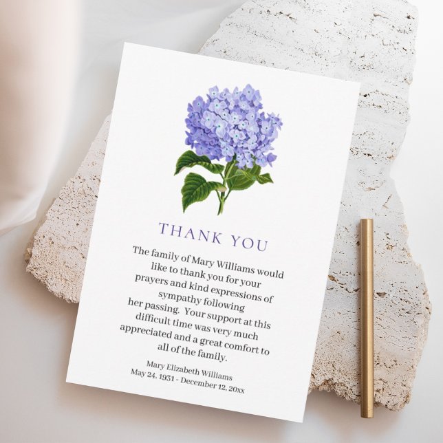 Watercolor Floral Bereavement Funeral Thank You (Creator Uploaded)