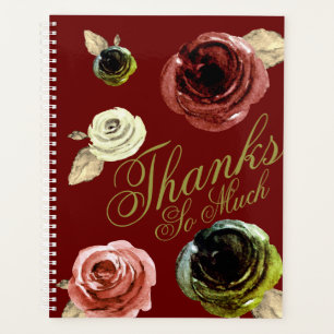 Watercolor Floral Big Ideas Gold & Burgundy 2021 Planner