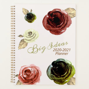 Watercolor Floral Big Ideas Gold & Off White 2021 Planner