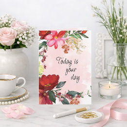 Watercolor Floral Birthday or Mother's Day Custom  Card