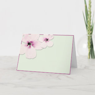 Watercolor floral blank thank you card