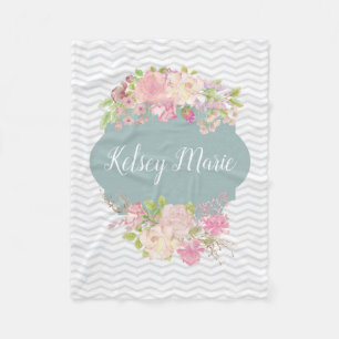 Watercolor Floral Blanket