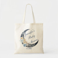 watercolor floral blue moon boy baby shower