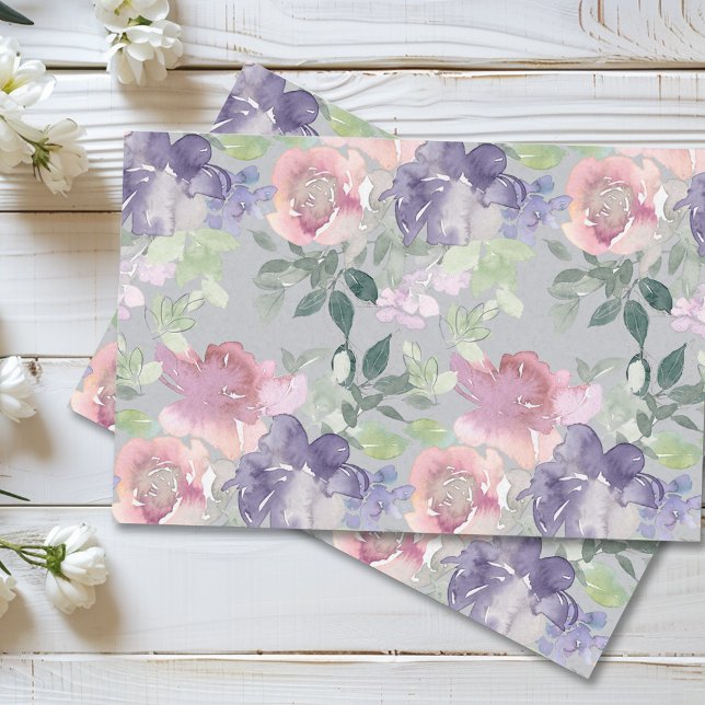Watercolor Floral Blush Pink Lavender Purple   Tissue Paper (Creator Uploaded)