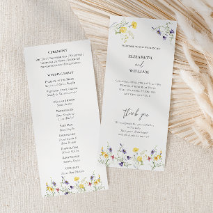 Watercolor Floral Boho Ceremony Wedding Programme
