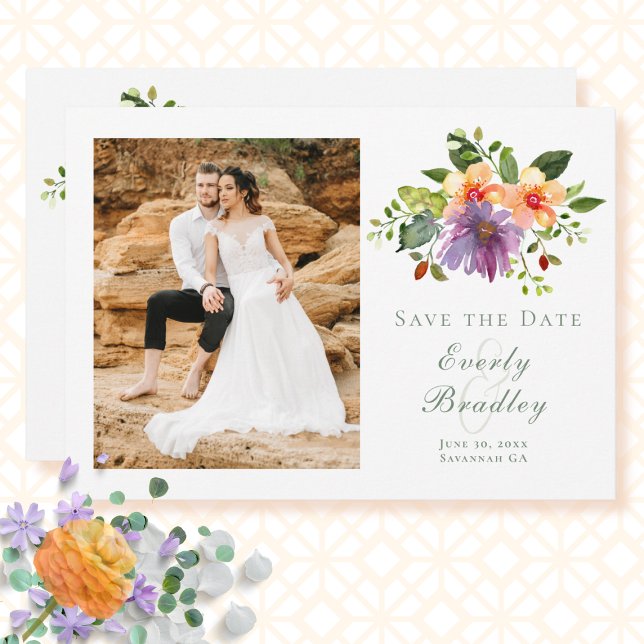Watercolor Floral Bold Spring Summer Fall RSVP Invitation (Creator Uploaded)