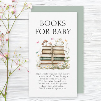 Watercolor Floral Books Books For Baby Enclosure Card