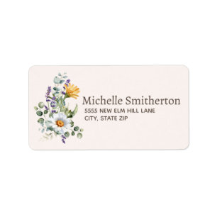Watercolor Floral Botanical Elegant Mailing Label