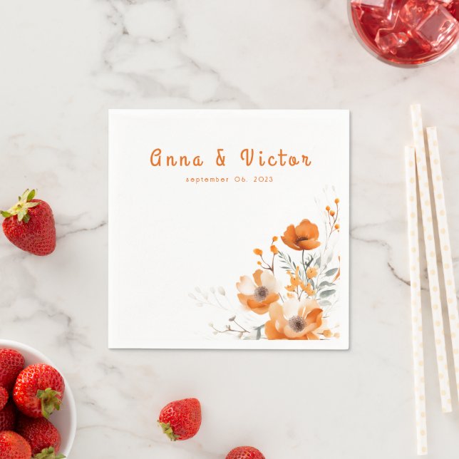 Watercolor Floral Botanical Romantic Napkins (Insitu)