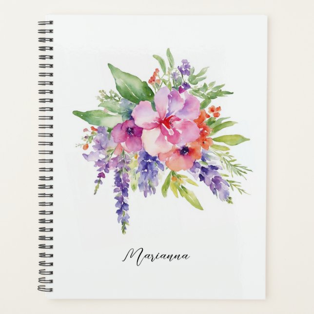 Watercolor Floral Bouquet  Planner (Front)